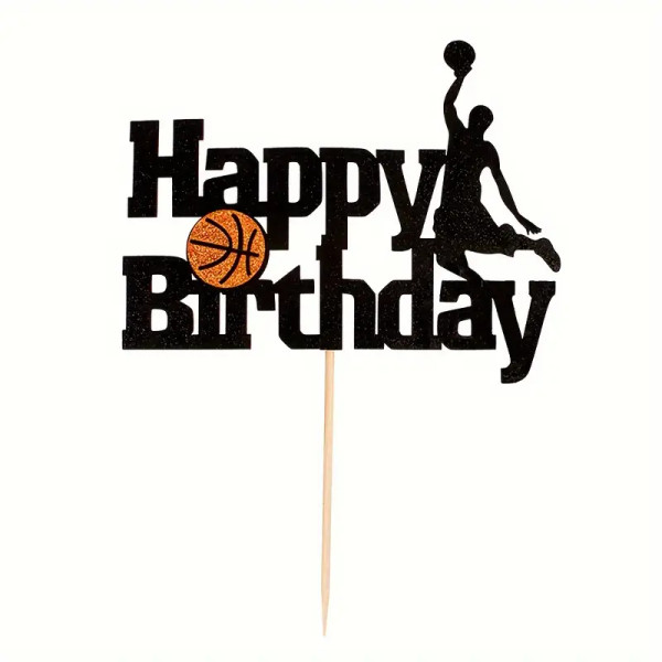 'Happy Birthday' Basketball Cake Topper