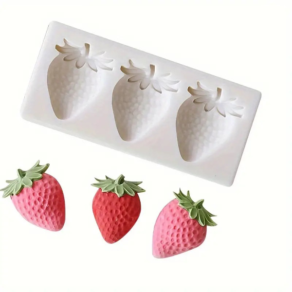 Strawberries Silicone Mold - 3 Cavity
