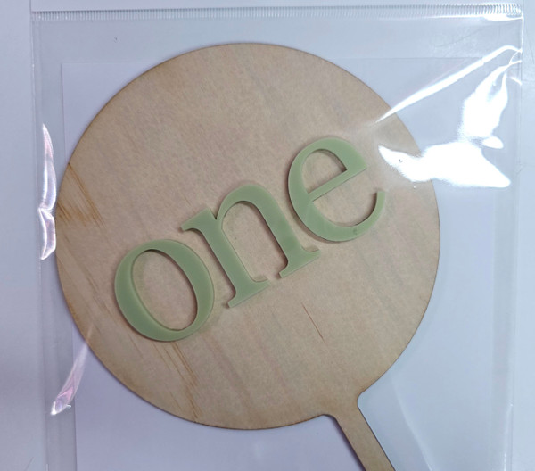 Cake Topper- Bamboo Paddle - One -Green