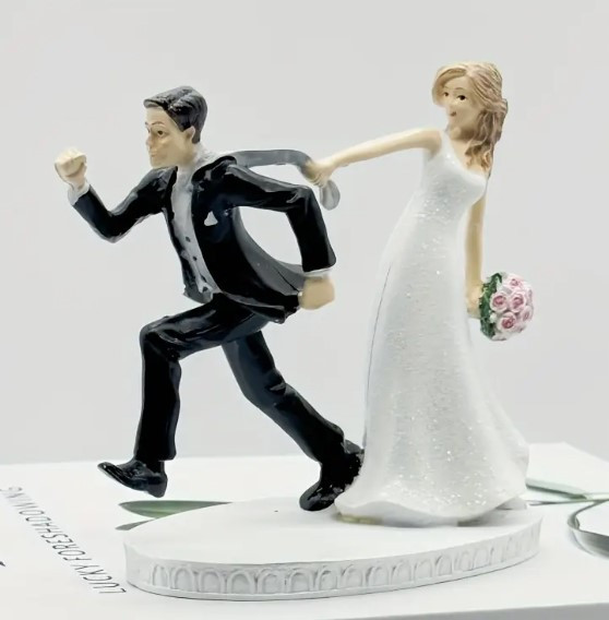 Bride and Groom Wedding Topper- Tie grab