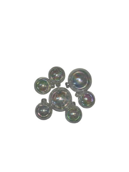 Clear Iridescent 'Bubble' Cake Toppers - 7pc