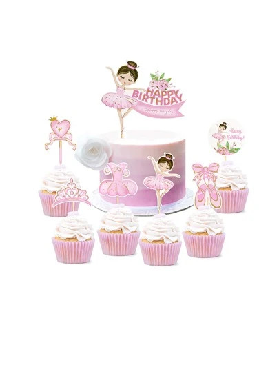 Ballerina 'Happy Birthday' Topper Set - 7pc