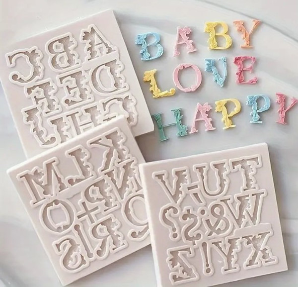 Alphabet Mold- 3pc - European style Capital Font
