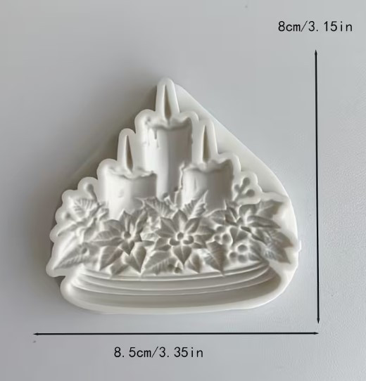 Elegant Floral Candle & Poinsettia Silicone Mold