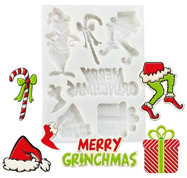 Grinch Silicone Mold - 7 cavity