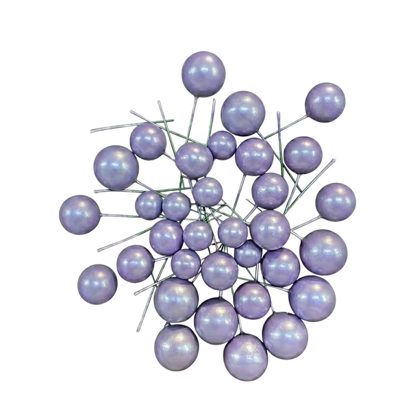Pearlescent Purple Cake Topper Balls - Small 17pc