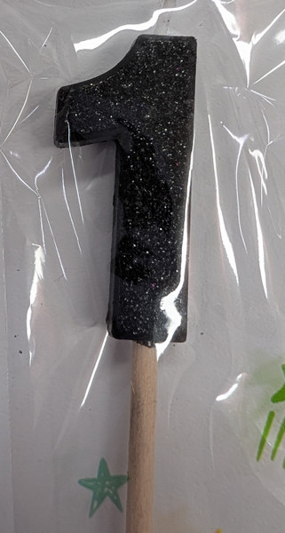 Black Glitter Long Stick Candles