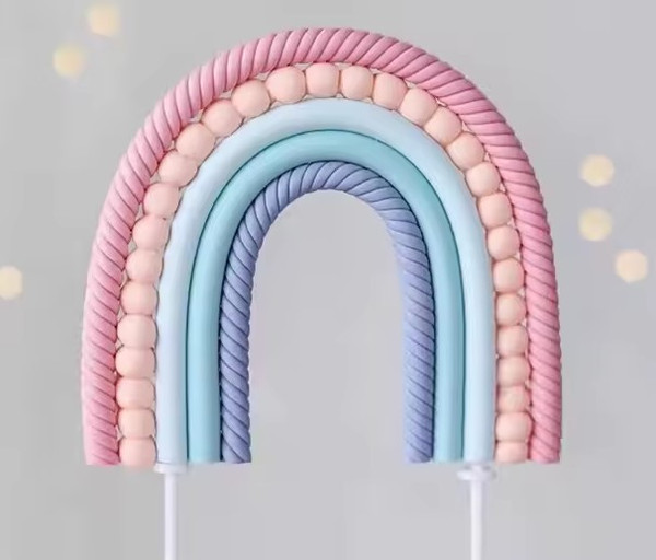 Pastel Rainbow Cake Topper