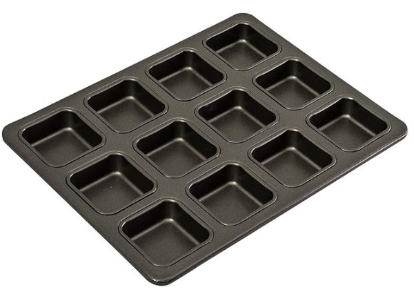 Bakemaster Square Brownie Pan -12 Cup Non-Stick