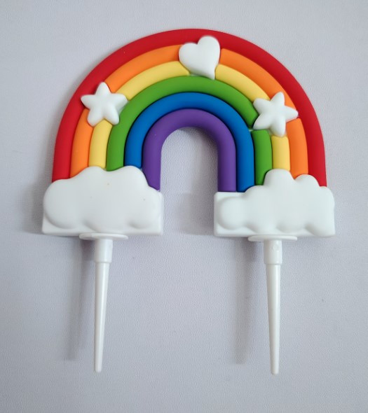 Cake Topper-Rainbow  with Heart  & Stars