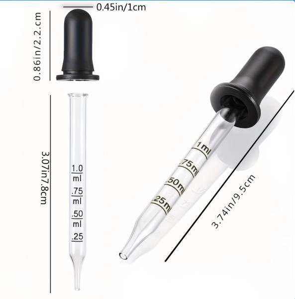 Glass Eye Dropper (  TWIN PACK )- 1ml