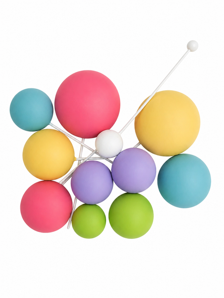 Mixed Pastel Cake Topper Balls- 12pc