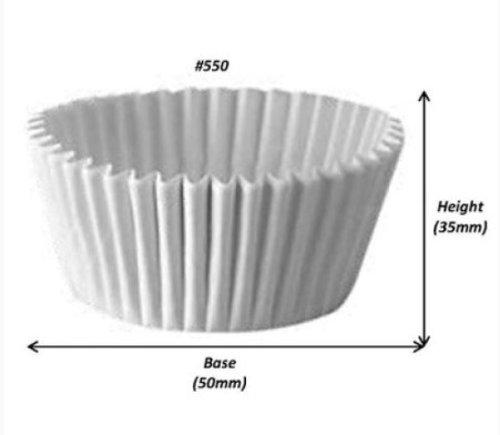 Muffin White #550 (50 x 35mm) Pack 500