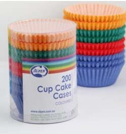 Cup Cake Cases Coloured (38x21mm) -pack 200