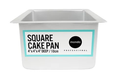 Cake Tin Square 4" Deep- MONDO