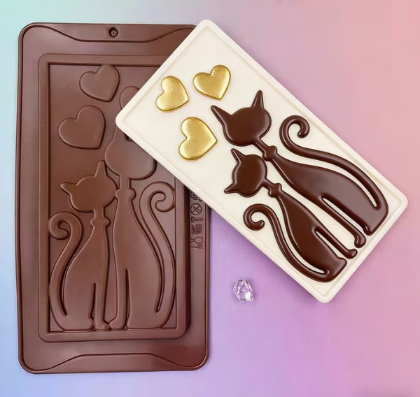 Cat Love Chocolate Silicone  Mold