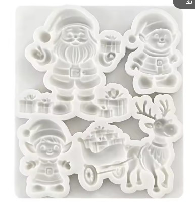 Reindeer, Santa,Sleigh ,Elf Christmas Silicone Mold