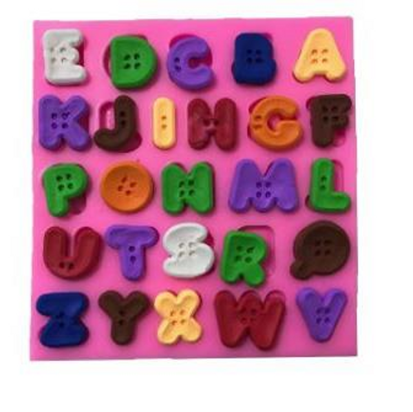 Button Font Alphabet Silicone