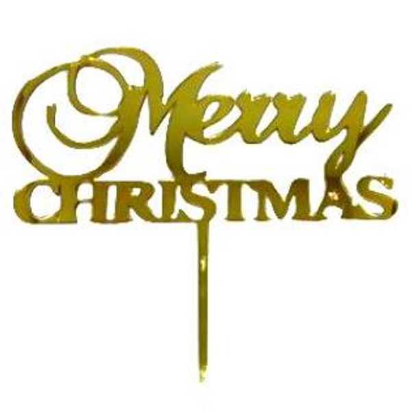 Merry Christmas Acrylic Gold Topper