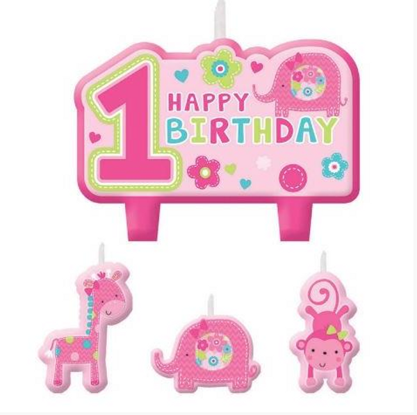 One Wild Girl Birthday Candle Set