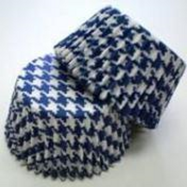 Paper Cupcake Cases Regular 20pk - BLUE HOUNDS TOOTH