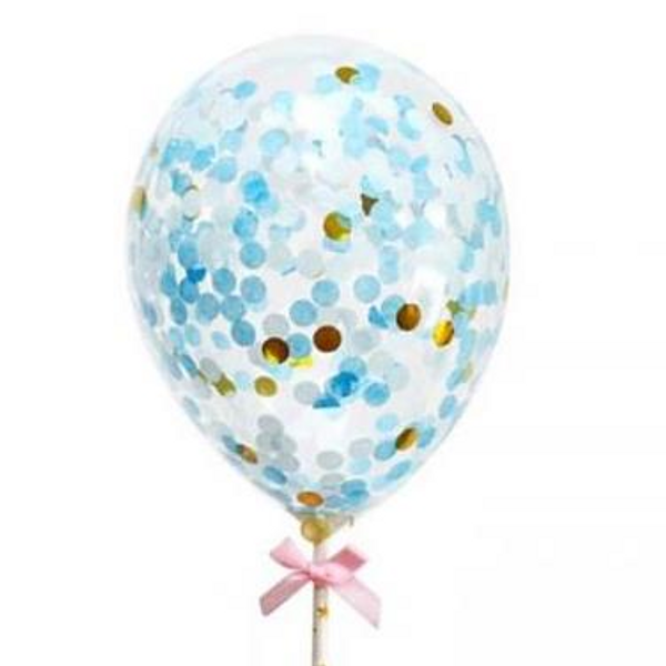 Confetti Balloon Topper - Blue