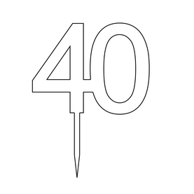 Cake Topper "40" 7cm - GOLD 