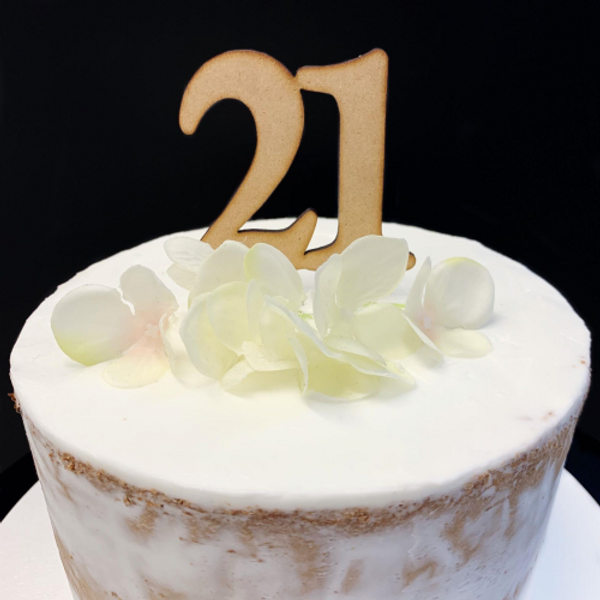 Cake Topper '21' 7cm - WOOD