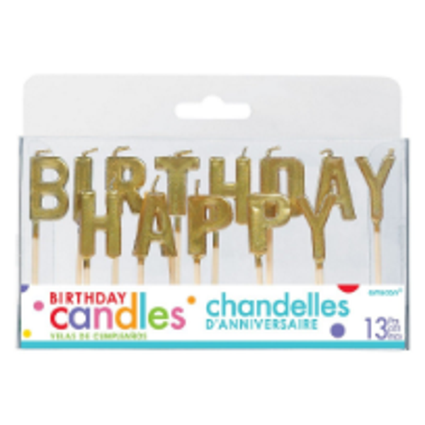 Birthday Candles - Happy Birthday / GOLD