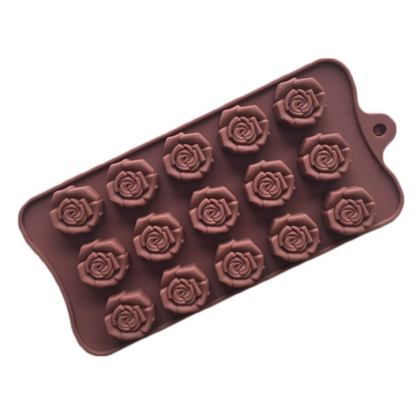 Silicone Chocolate Mold -  Roses 15 Cavity