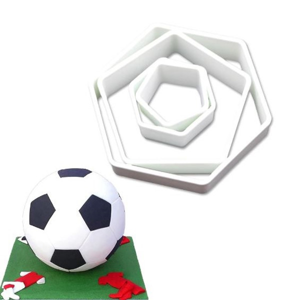 Plastic Cutter 4pc - Soccer Ball Hexagon/Pentagon