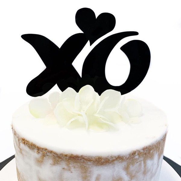 Acrylic Cake Topper 'XO' - Black