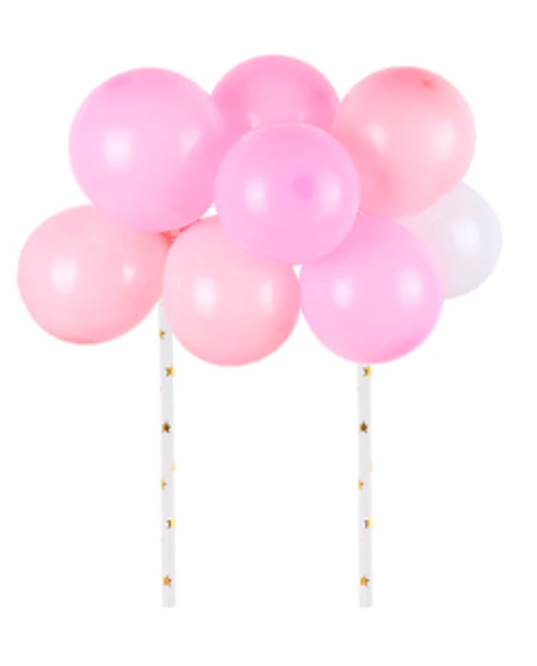 Cake Topper Set - Balloons - Pinks & White