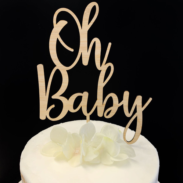 Cake Topper 'Oh Baby' - BAMBOO Cake Topper 'Oh Baby' - BAMBOO