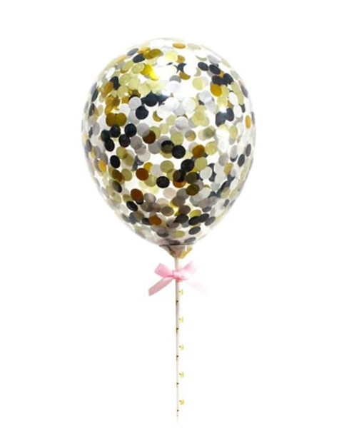 Confetti Balloon Topper - Black