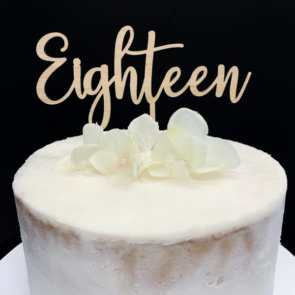 Cake Topper 'Eighteen' - BAMBOO Cake Topper 'Eighteen' - BAMBOO