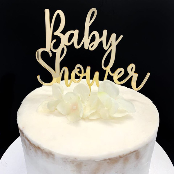 Cake Topper "BABY SHOWER" - GOLD