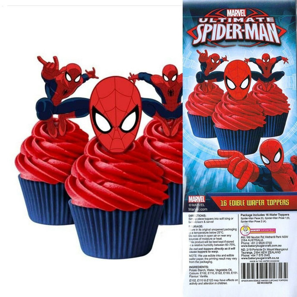 Edible Wafer Toppers - SPIDERMAN 16PC