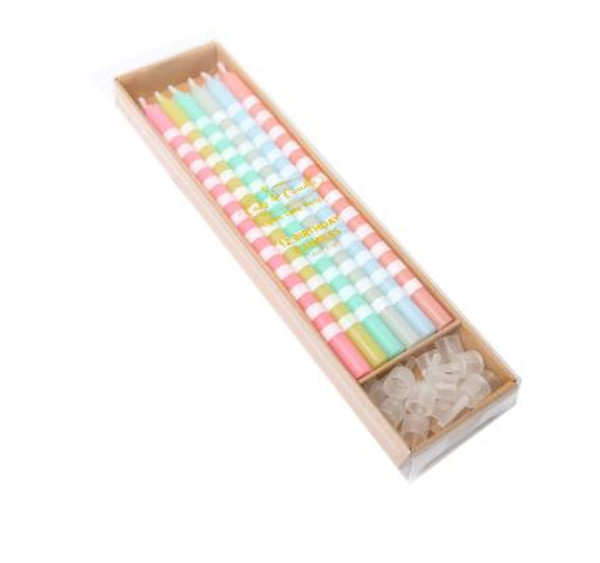 Birthday Candles Rainbow 12pc - PASTEL