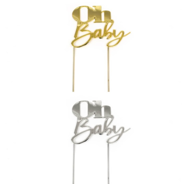 Metal Cake Topper - "Oh Baby"
