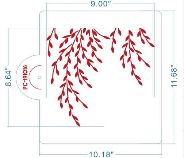 Garden of Eden Cake Stencil Measurements