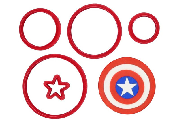 Captain America Shield 5pc Cookie Cutter 