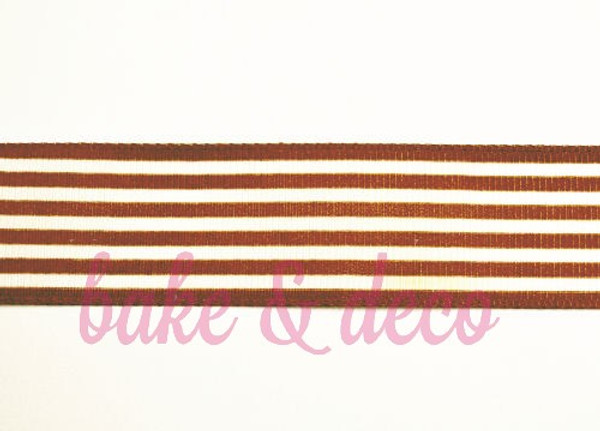 Brown Stripe Ribbon 25mm