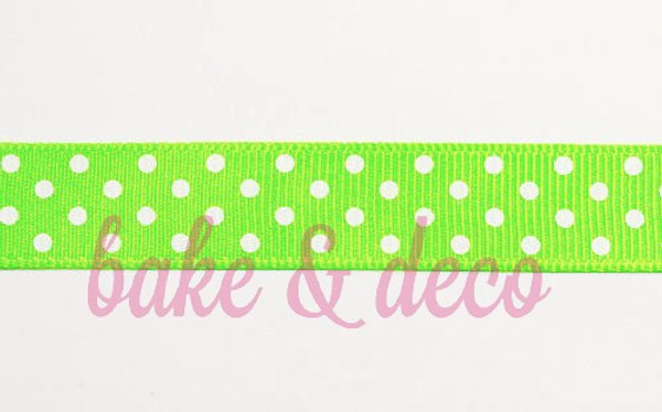 Electric Green Polkadot Ribbon 15mm