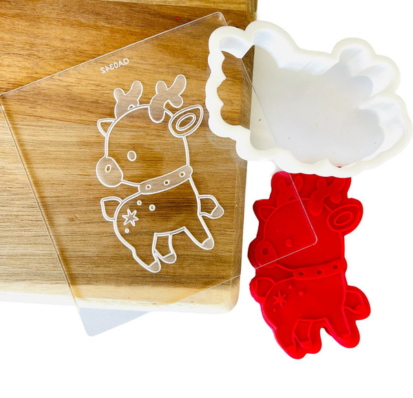 Reindeer Cookie Cutter and Raised Fondant Embosser