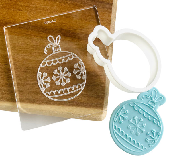 Snowflake Bauble Cookie Cutter and Raised Fondant Embosser