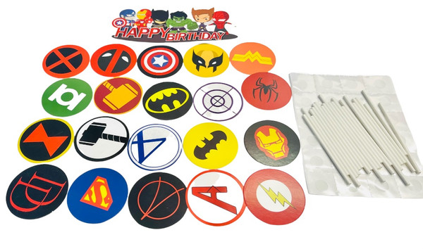 Marvel Superhero Adventures 21pc Cupcake toppers