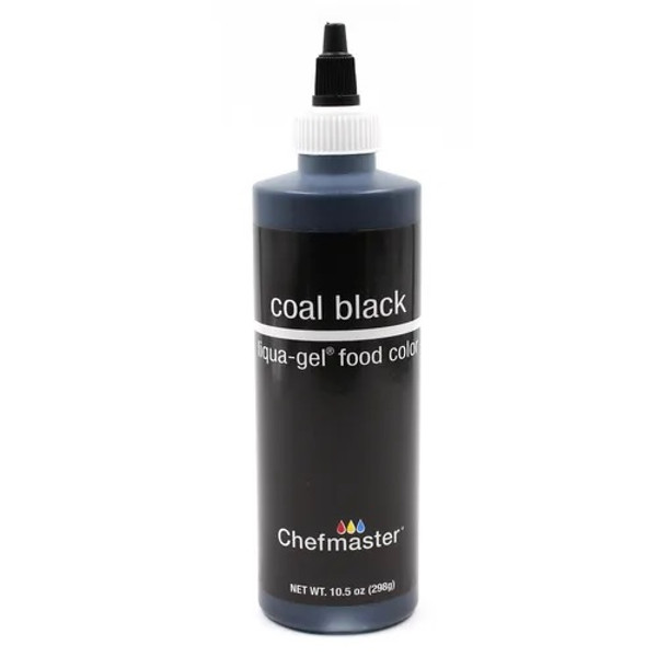 Chefmaster Liqua-Gel Food Color Liquid Coal Black 10.5oz Bottle