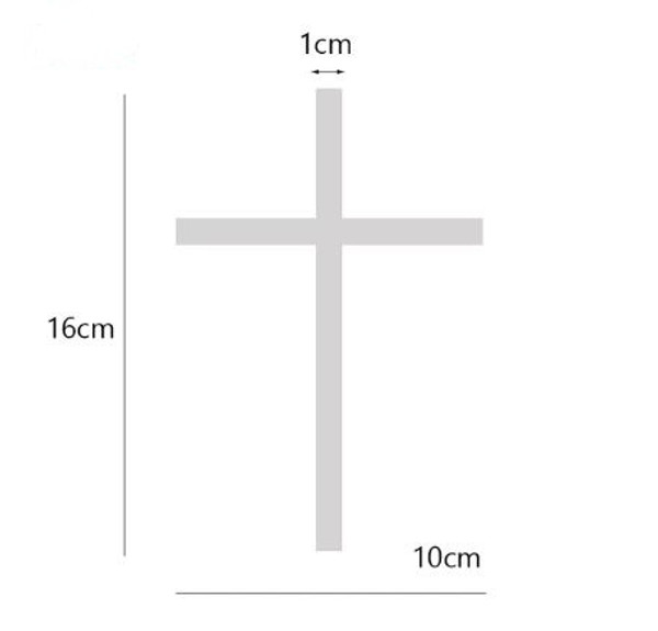 Acrylic Cake Topper "Cross" - Silver dimensions 