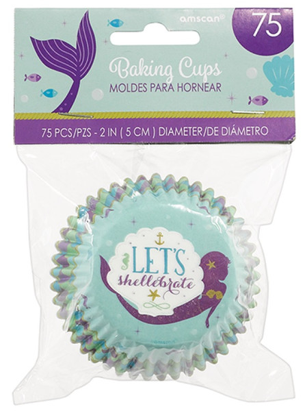 Paper Cupcake Cases Regular 75pk-Mermaid Wishes